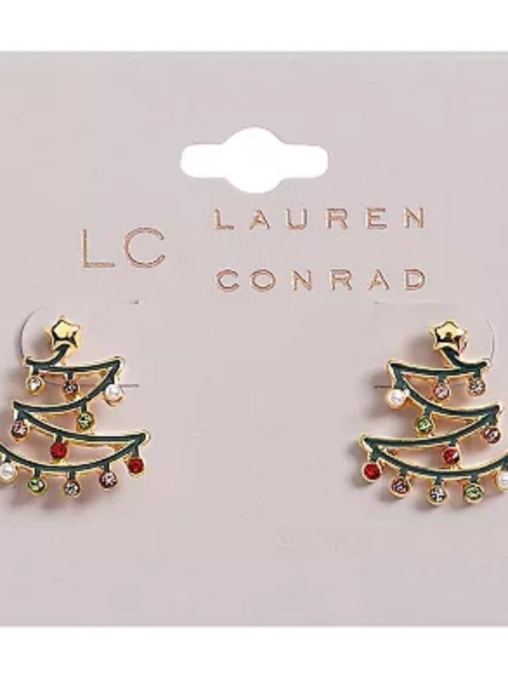 LC Lauren Conrad Christmas Tree Stud Earrings